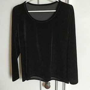 Stretch black velvet top, all tags missing